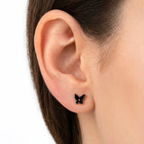 Golden Stainless Steel Butterfly Stud Earrings - 120