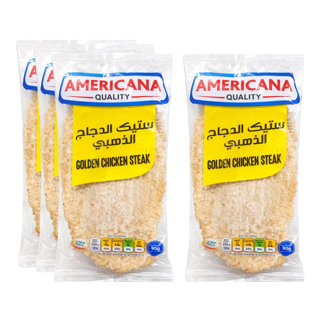 Americana Golden Chicken Steak (Frozen) - 90g (3+1) Offer