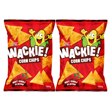 Wackie Corn Chips Hot Chilli Flavor - 100g (1+1) Offer