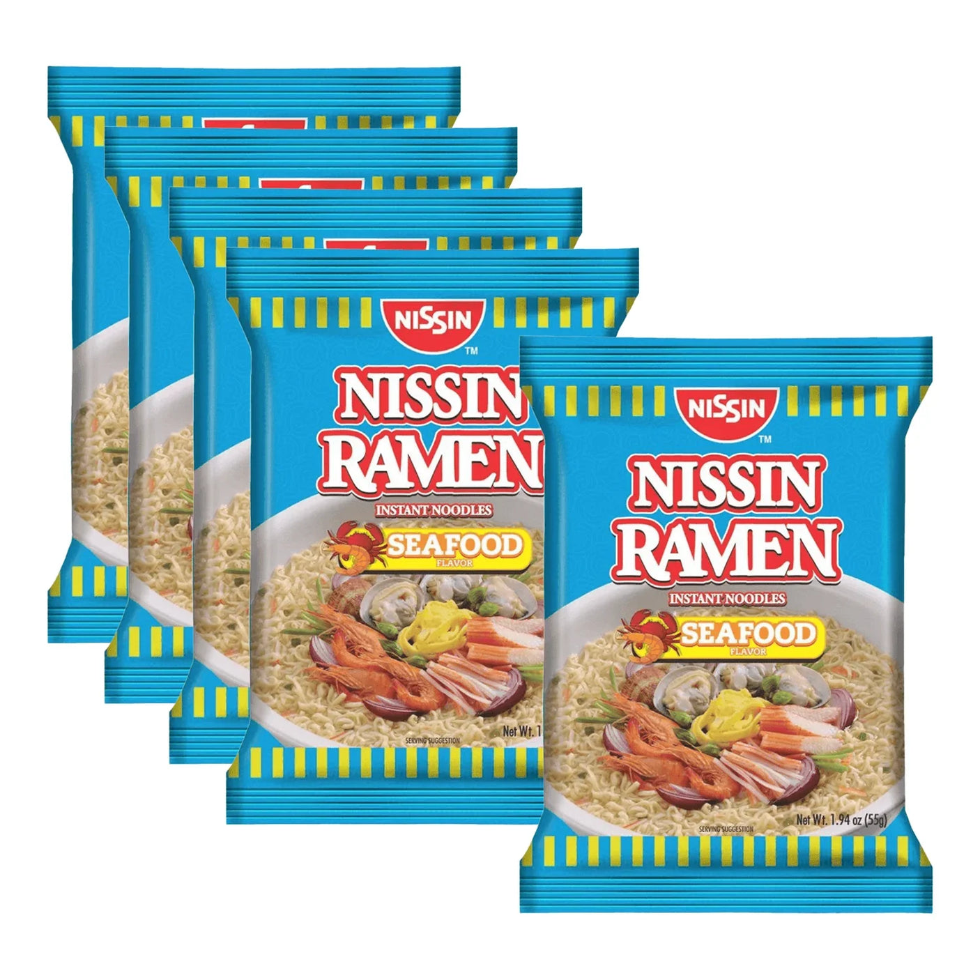 Nissin Ramen Instant Noodles Seafood - 55g × 5Pcs (Offer)