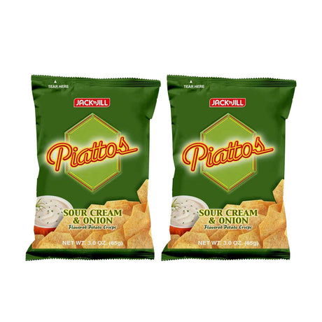 Jack 'n Jill Piattos Potato Crisps Sour Cream & Onion - 85g × 2Pcs (Offer)