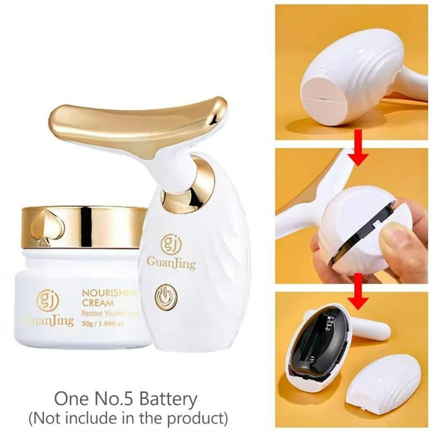 Nourishing Lifting Skincare Set Facial Massager + Cream - GJ7206