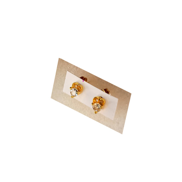 Golden Stainless Steel Stud Earings - 061