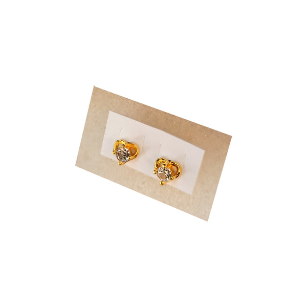 Golden Stainless Steel Stud Earings - 062