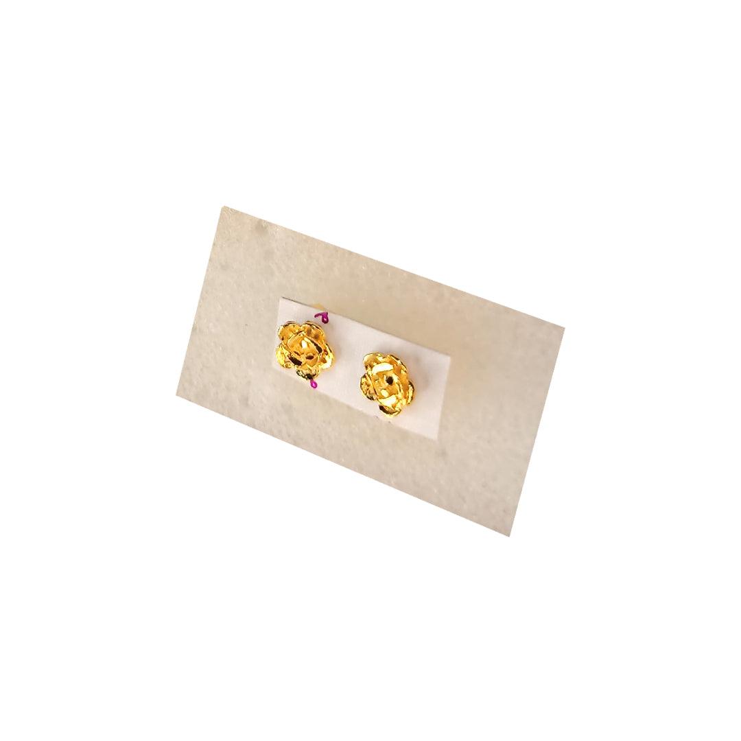 Golden Stainless Steel Stud Earings - 064