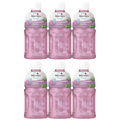 Mogu Mogu Cotton Candy Flavored Drink With Nata De Coco - 320ml × 6 Pcs