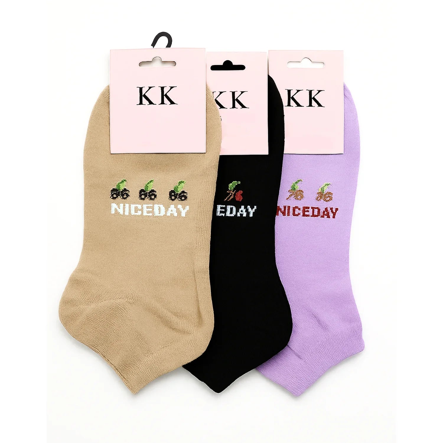 Soft Elastic Ankle Socks - 3 Pairs KL-10-1