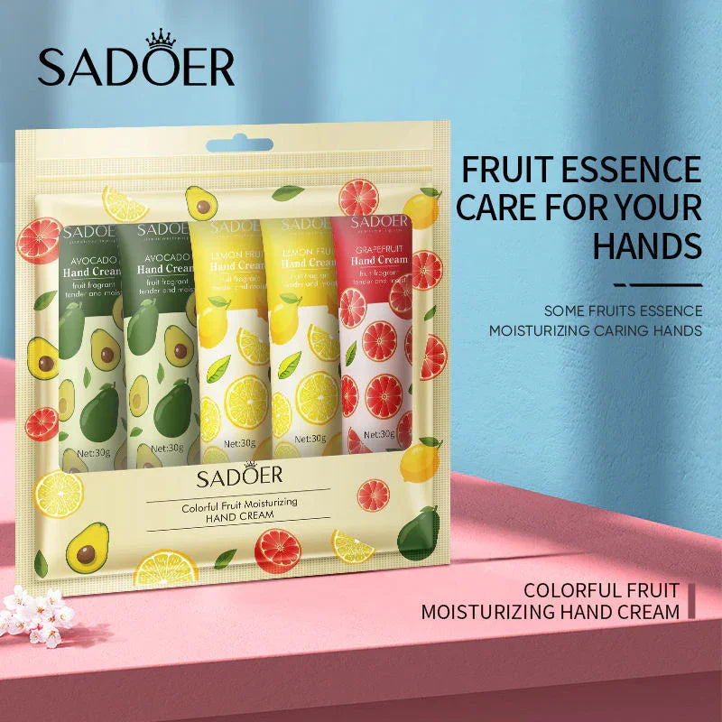 Sadoer Colorful Fruit Moisturizing Hand Cream - 30g x 5 Pcs