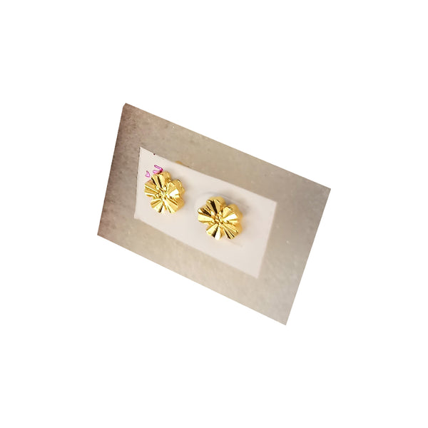 Golden Stainless Steel Stud Earings - 065