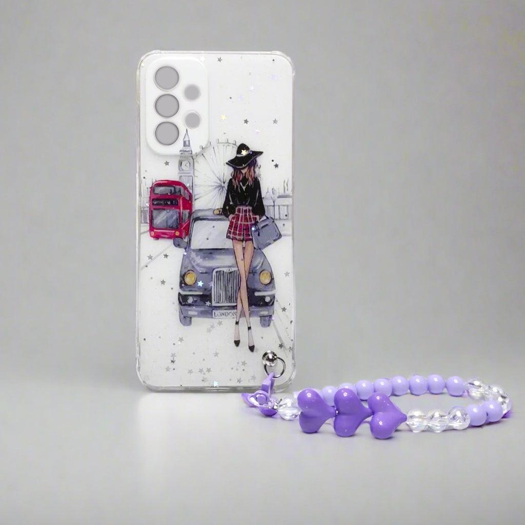 Samsung A23 Glitter Fashion Case With Chain Strap