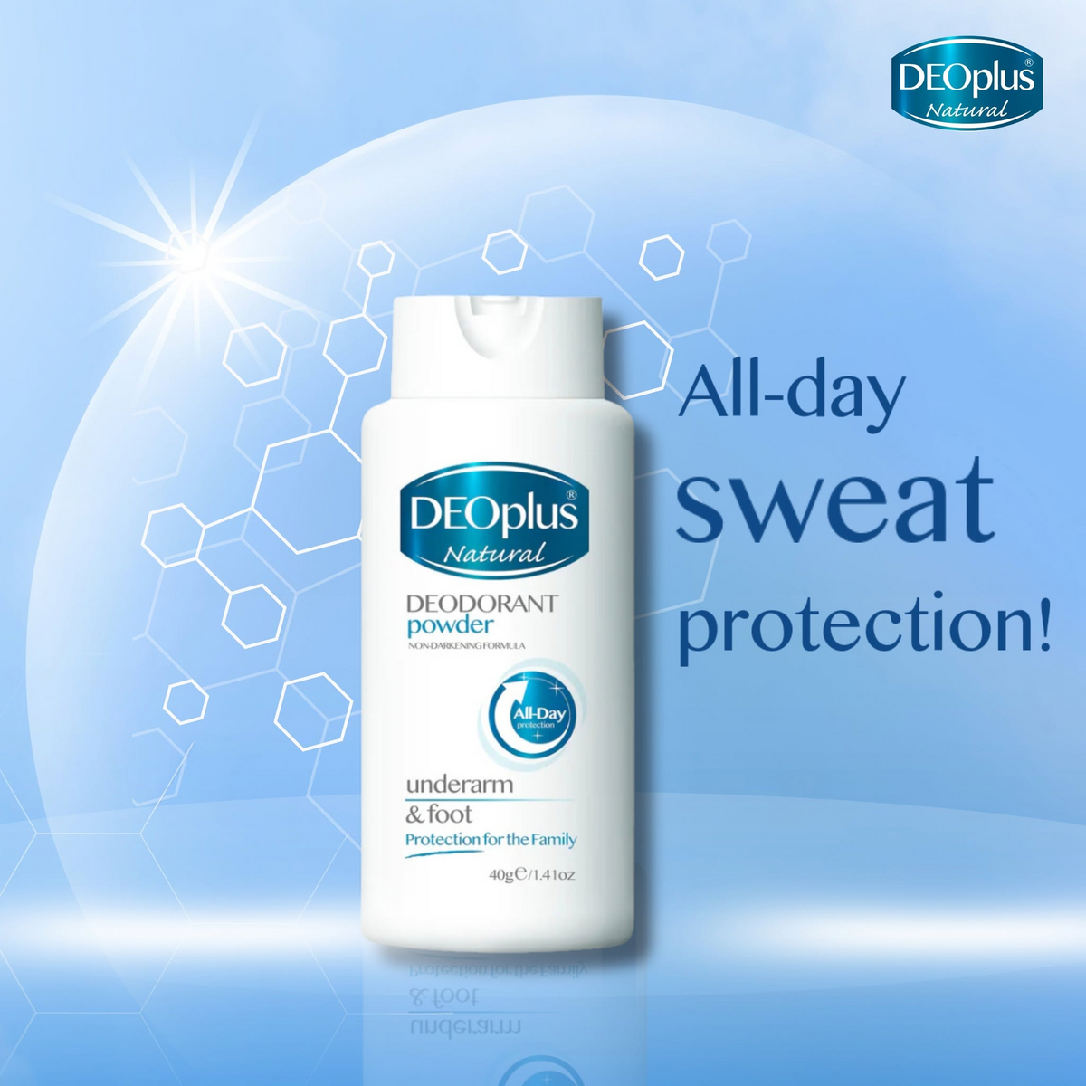 Deoplus Natural Tri-Active System Deodorant Powder - 40g