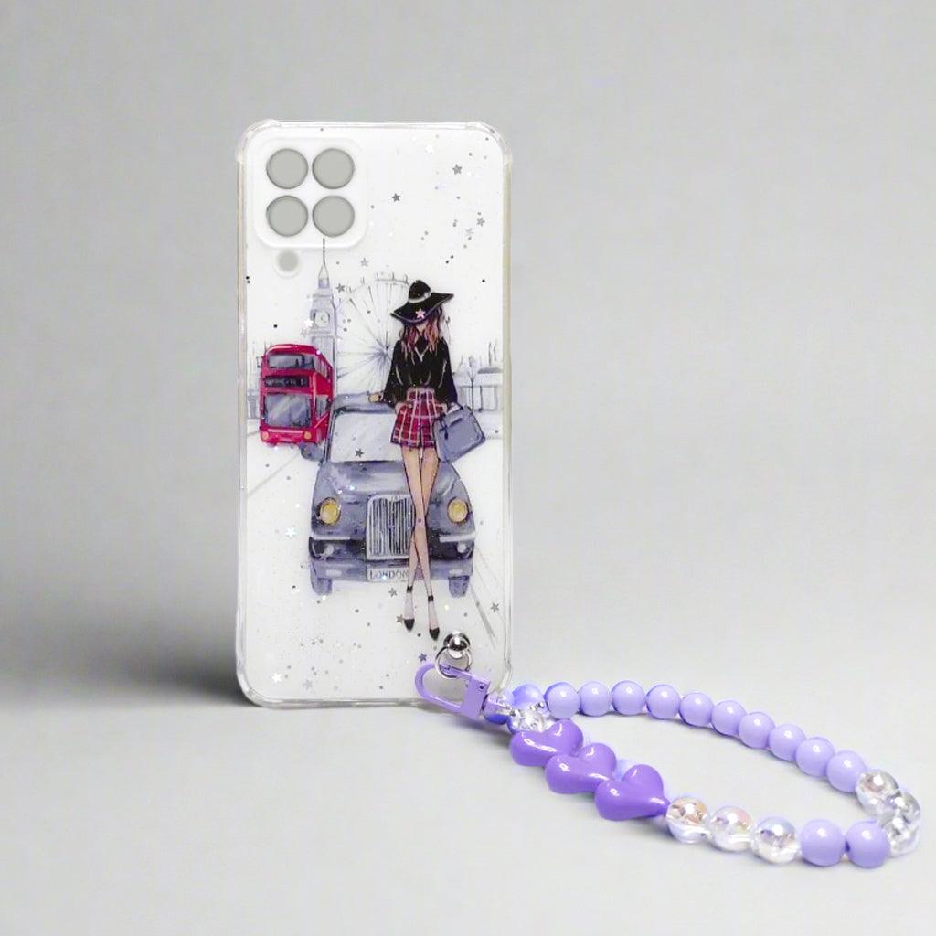 Samsung M33 Glitter Fashion Case With Chain Strap