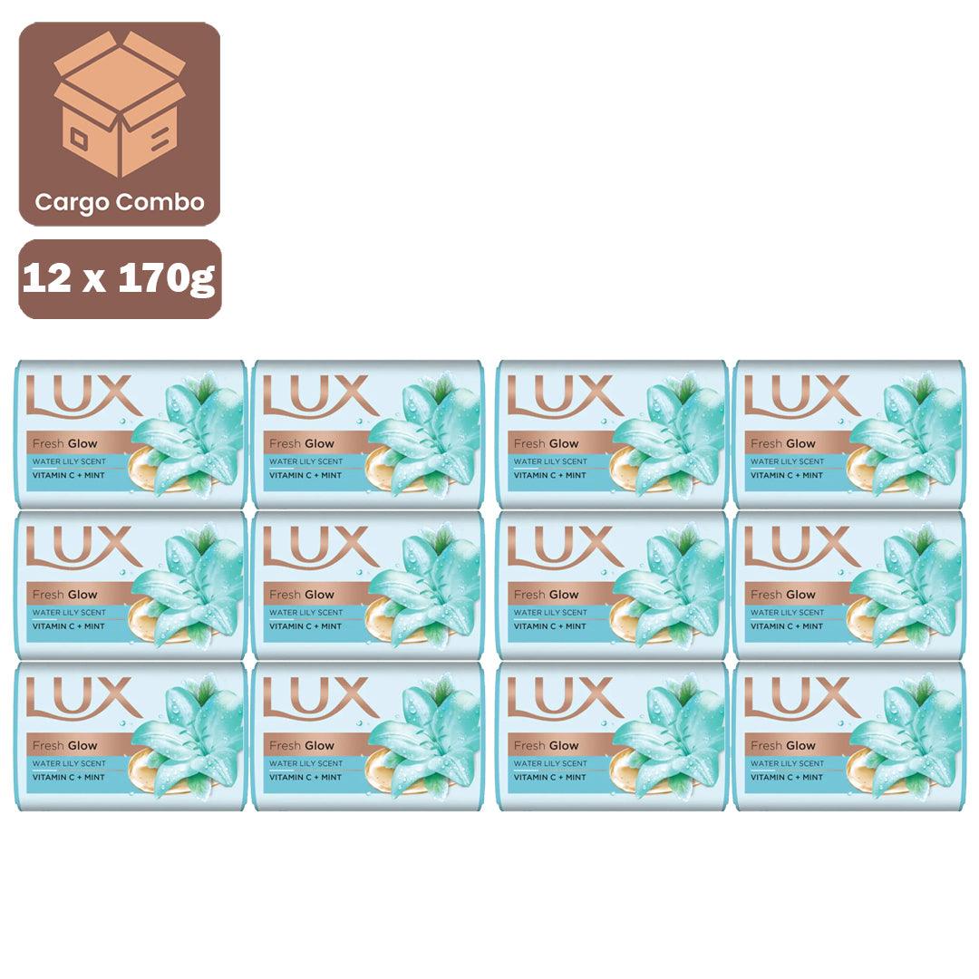 Lux Fresh Glow Water Lily Scent Soap Bar - 12Pcs x 170g