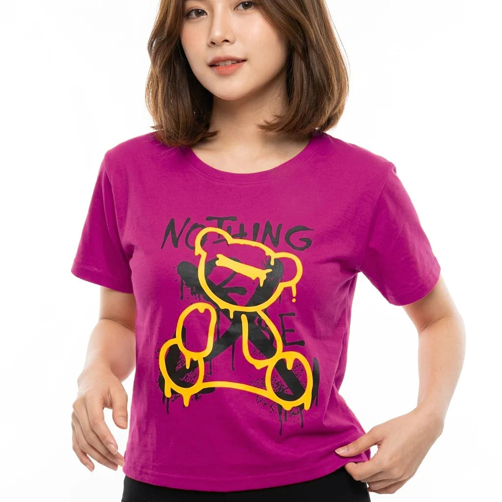 Fashion Teddy Bear Print Women's T-Shirt #1028