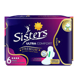 Sisters Ultra Comfort Premium Ultra Thin Pads with Wings - 6's
