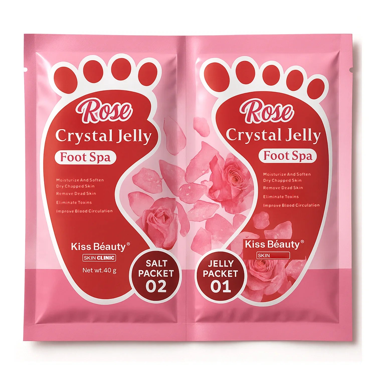 Kiss Beauty Rose Crystal Jelly Foot Spa - 40g+40g
