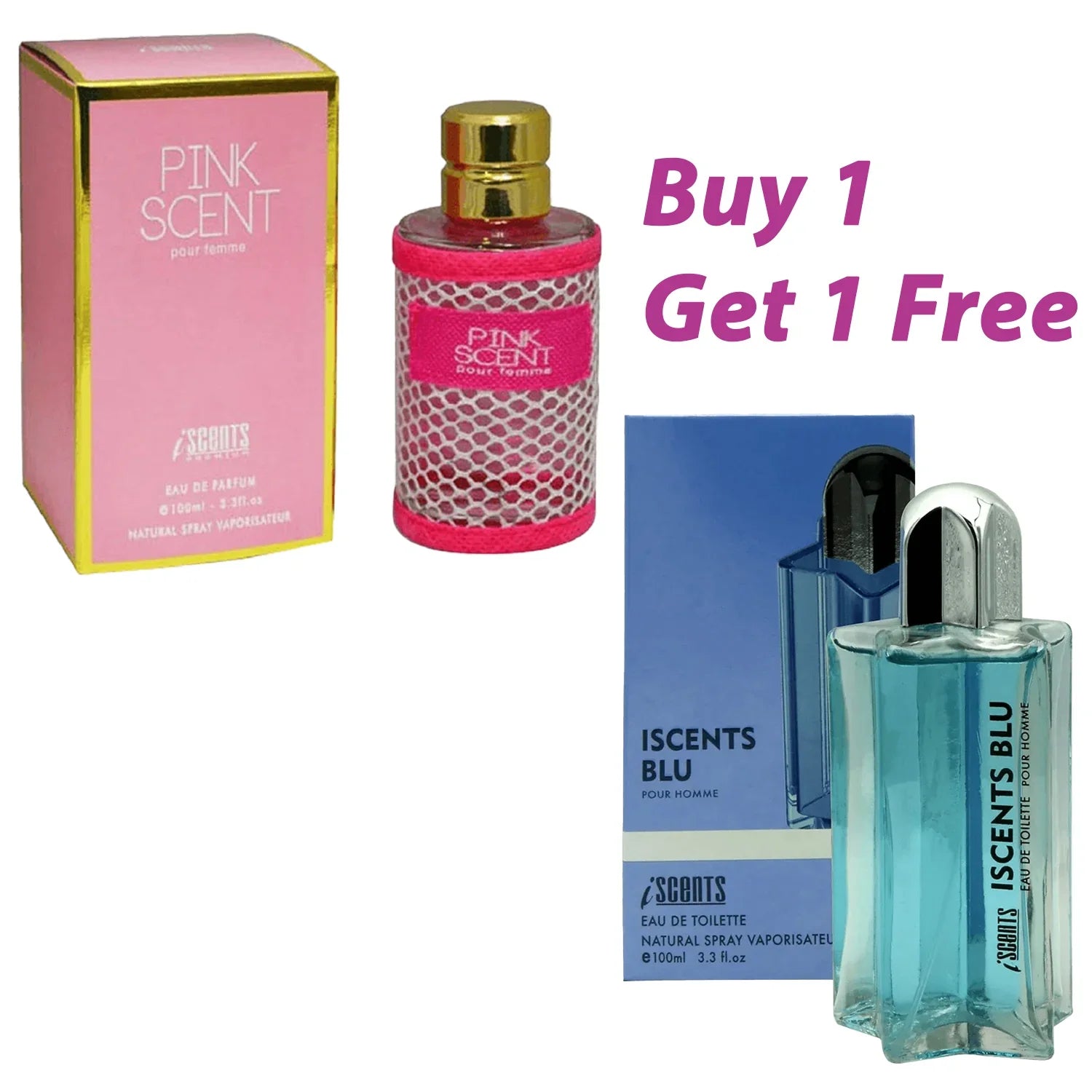 Pink Scent + Iscents Blu Men And Women Perfumes 1+1 PR-71