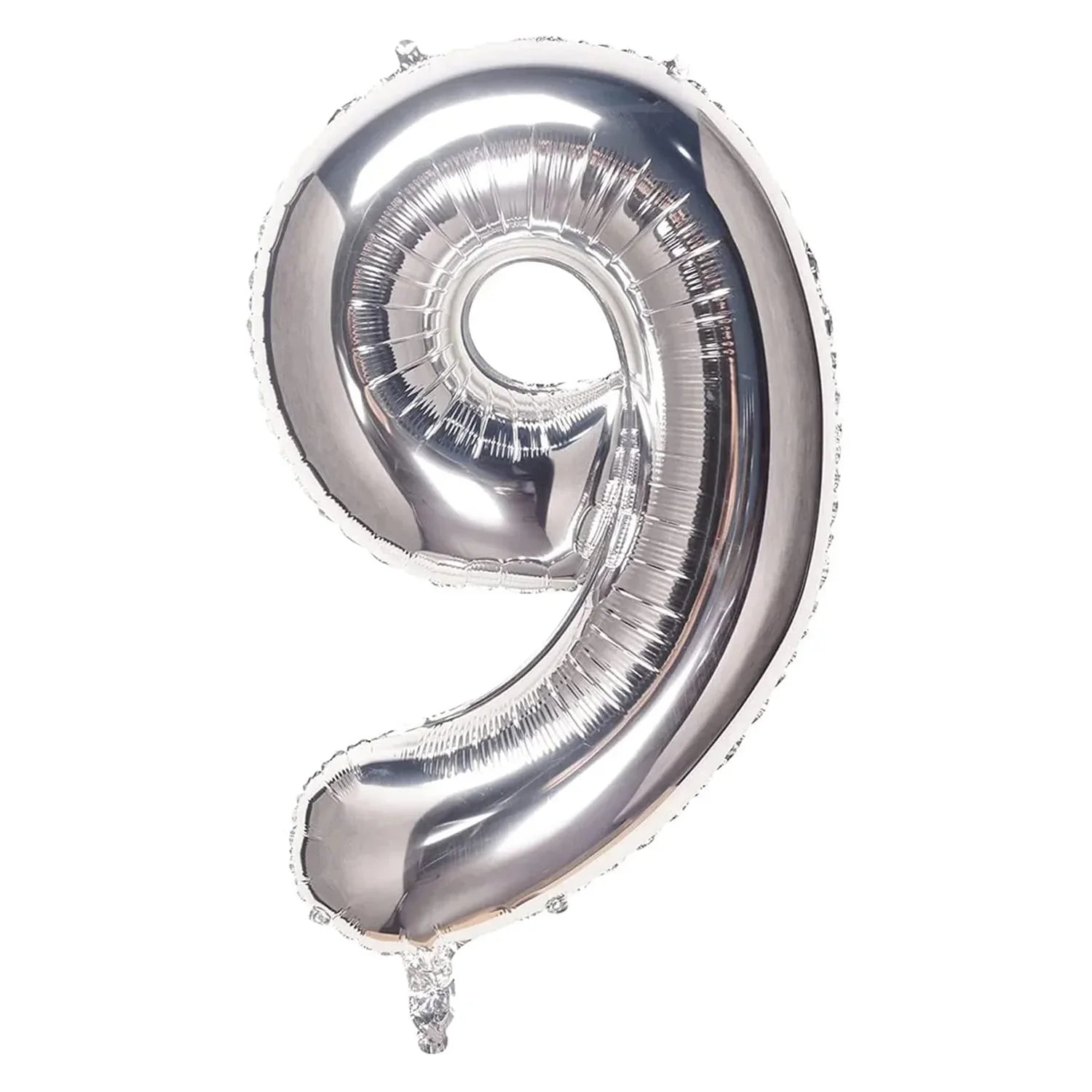 Birthday Decoration Silver Foil Balloon Number 9 - 40Cm
