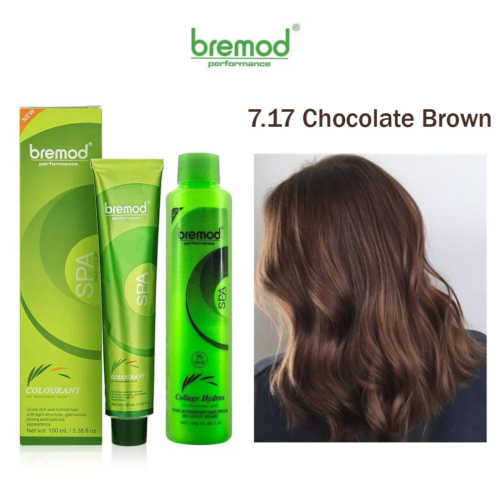 Bremod 7.17 Chocolate Brown Color With Oxidizer - 100ml+100g