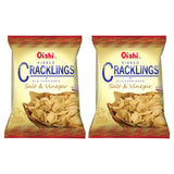 Oishi Ribbed Cracklings Salt & Vinegar - 90g × 2Pcs (Offer)