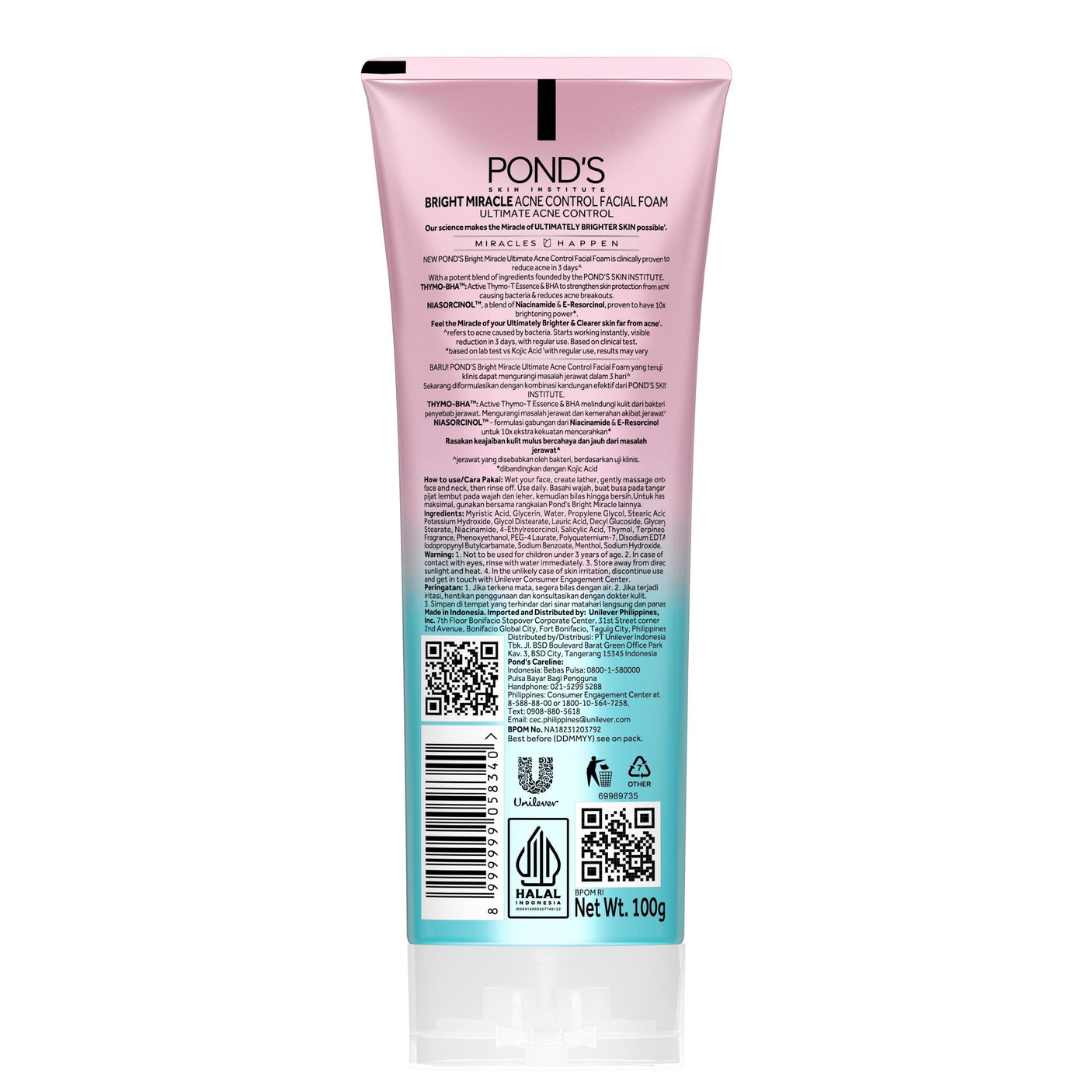 Ponds Ultimate Acne Control THYMO-BHA Facial Foam - 100g