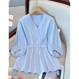 Women's V Neck Casual Fashion Top - 013