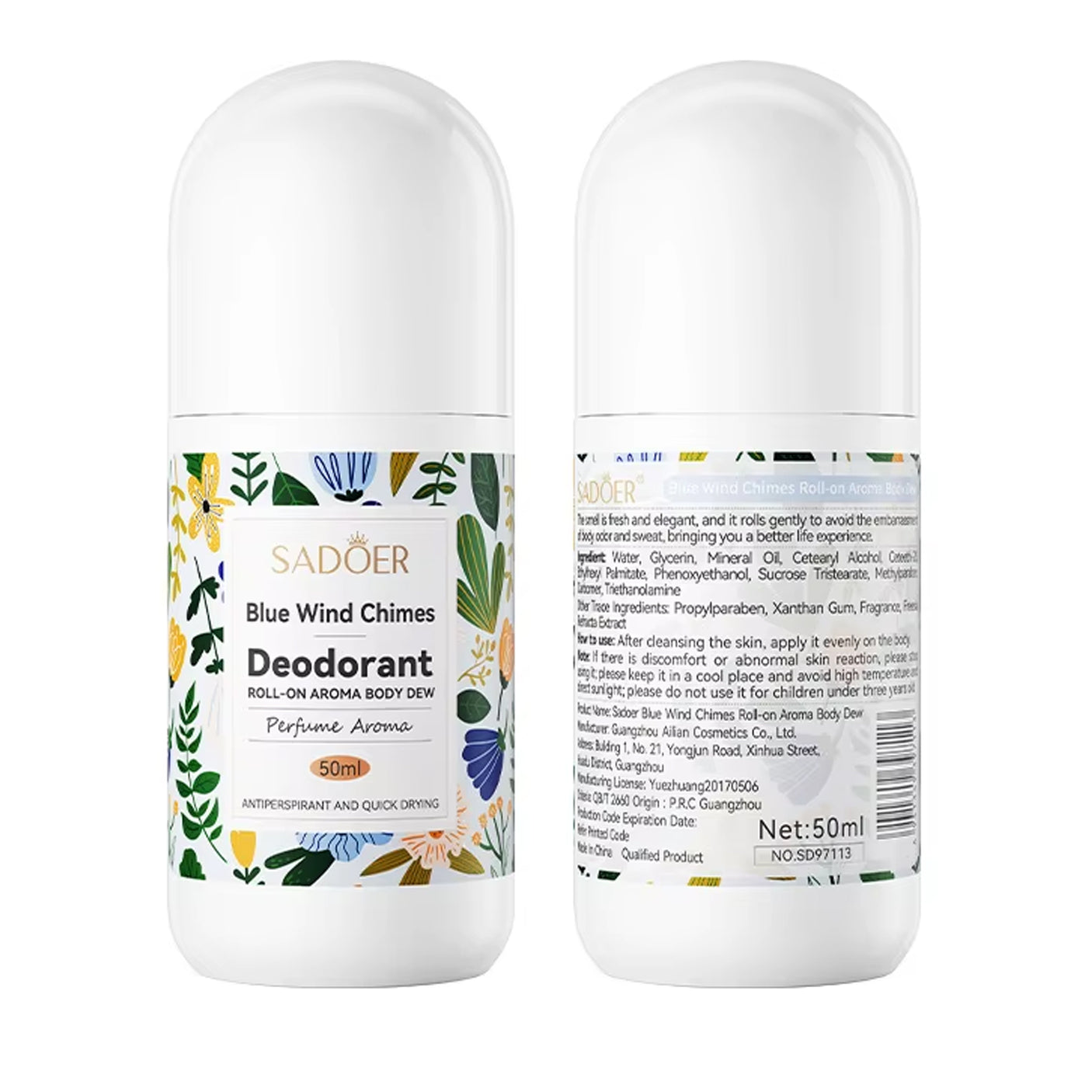 Sadoer Blue Wind Chimes Deodorant Roll-On - 50ml