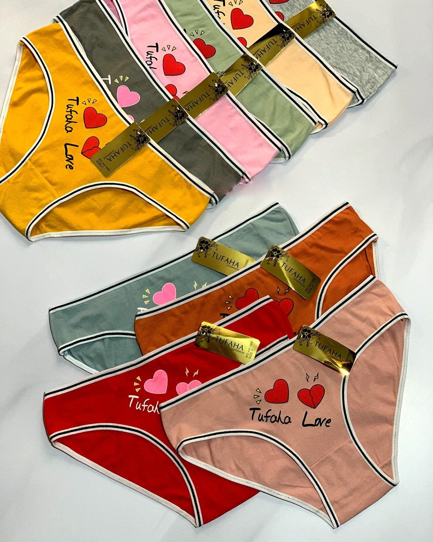 Tufaha Love Panty Free Size 3Pcs Assorted - AA106