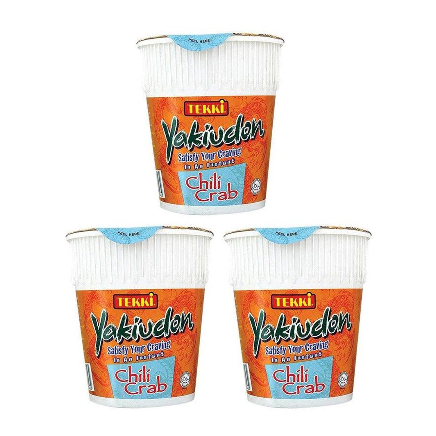 Tekki Yakiudon Instant Cup Noodles Chili Crab Flavor - 77g × 3 Pcs