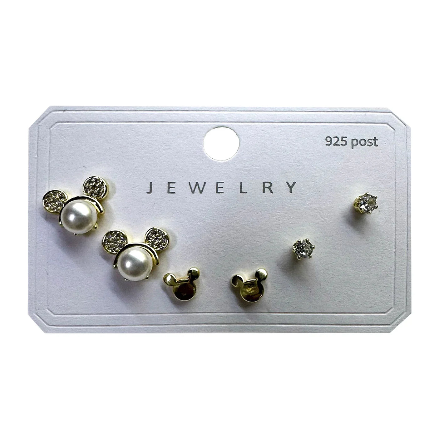 Korean Style Stainless Steel Stud Earrings 3 Pairs - 128