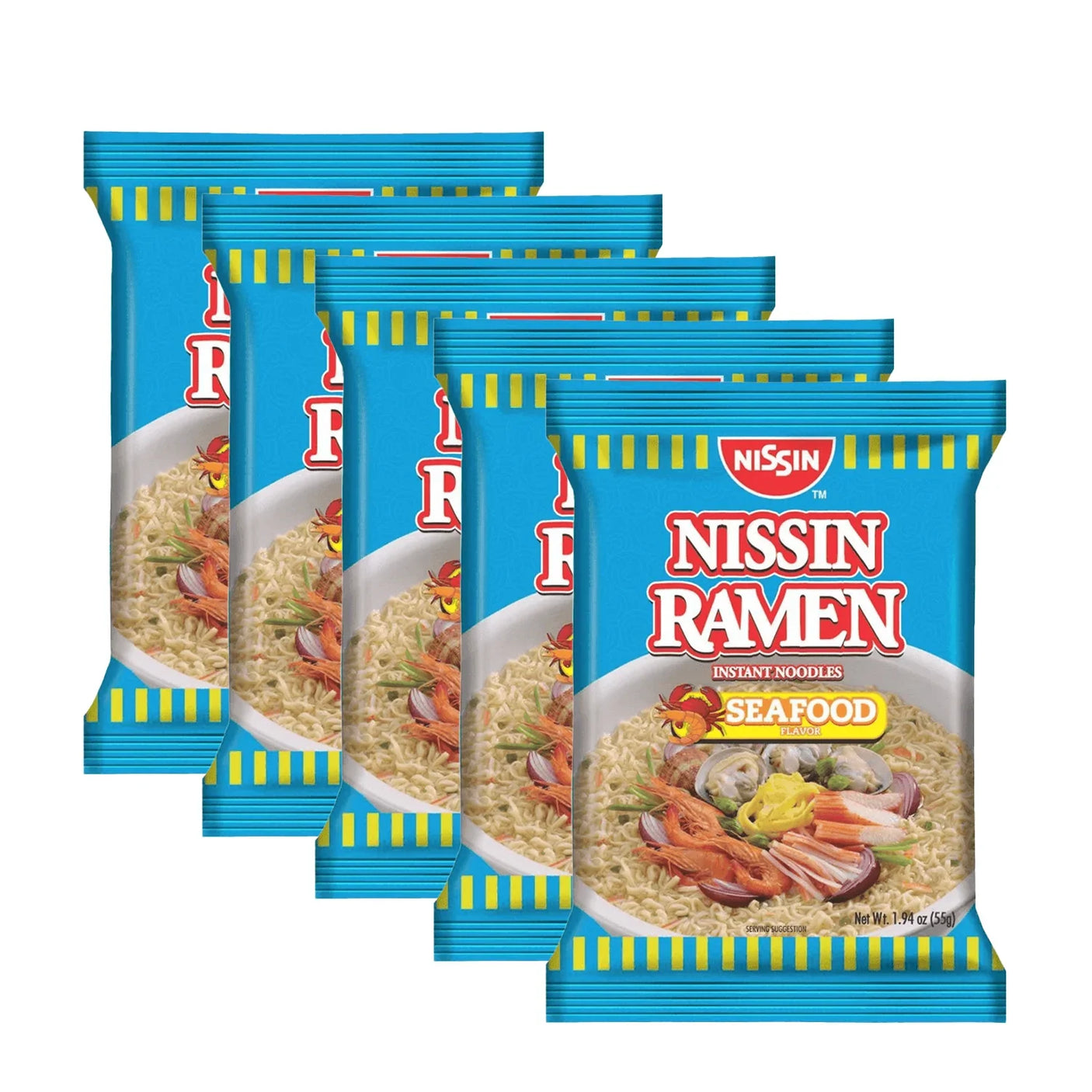 Nissin Ramen Instant Noodles Seafood - 55g × 5Pcs (Offer)
