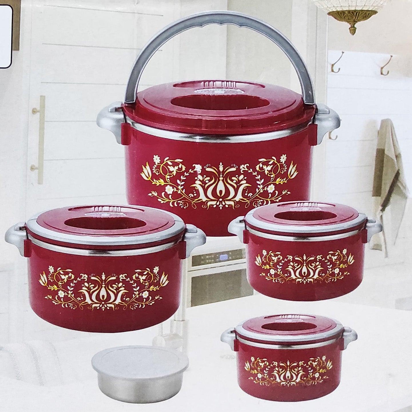 Kitchen Set Stainless Steel Thermos Box Container Food Warmer - 5 Pcs Set