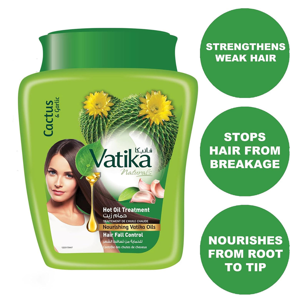Vatika Cactus & Garlic Hot Oil Treatment For Hair Fall Control - 500g