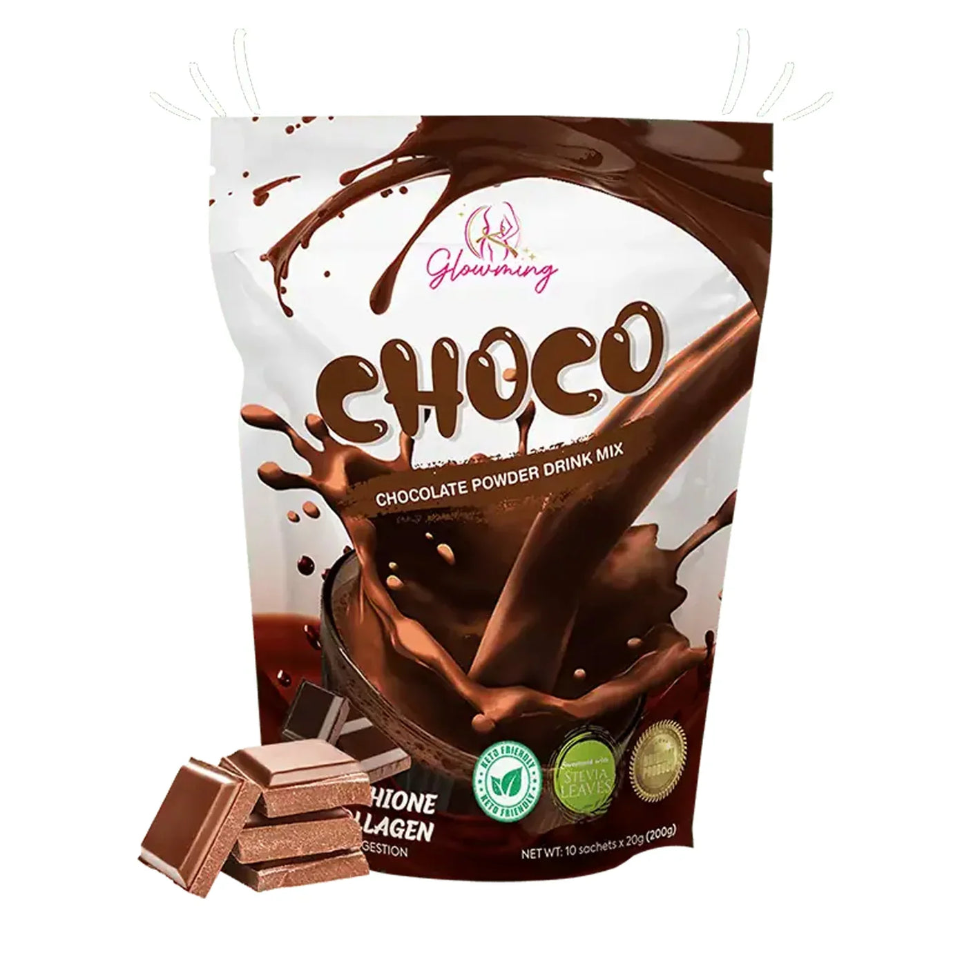 Glowming Choco Powder Drink Mix - 10 Sachets x 20g