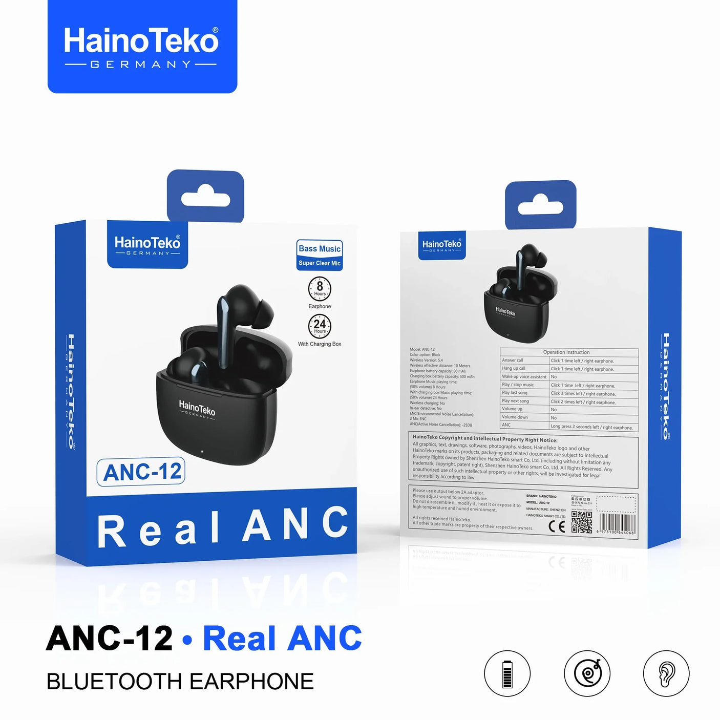 سماعات أذن Haino Teko Germany Real ANC ANC-12
