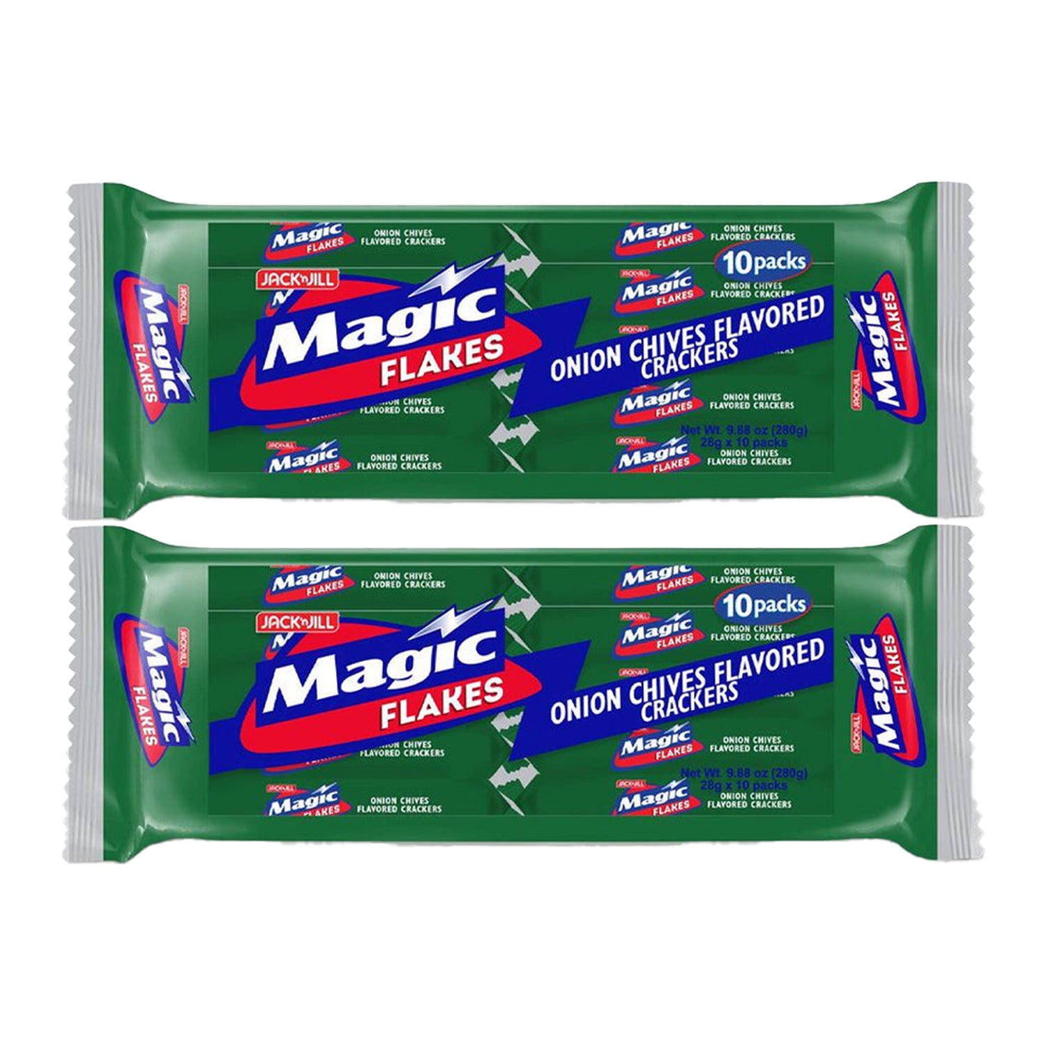 Jack 'n Jill Magic Flakes Onion Chives Crackers - 28g × 10s (1+1) Offer