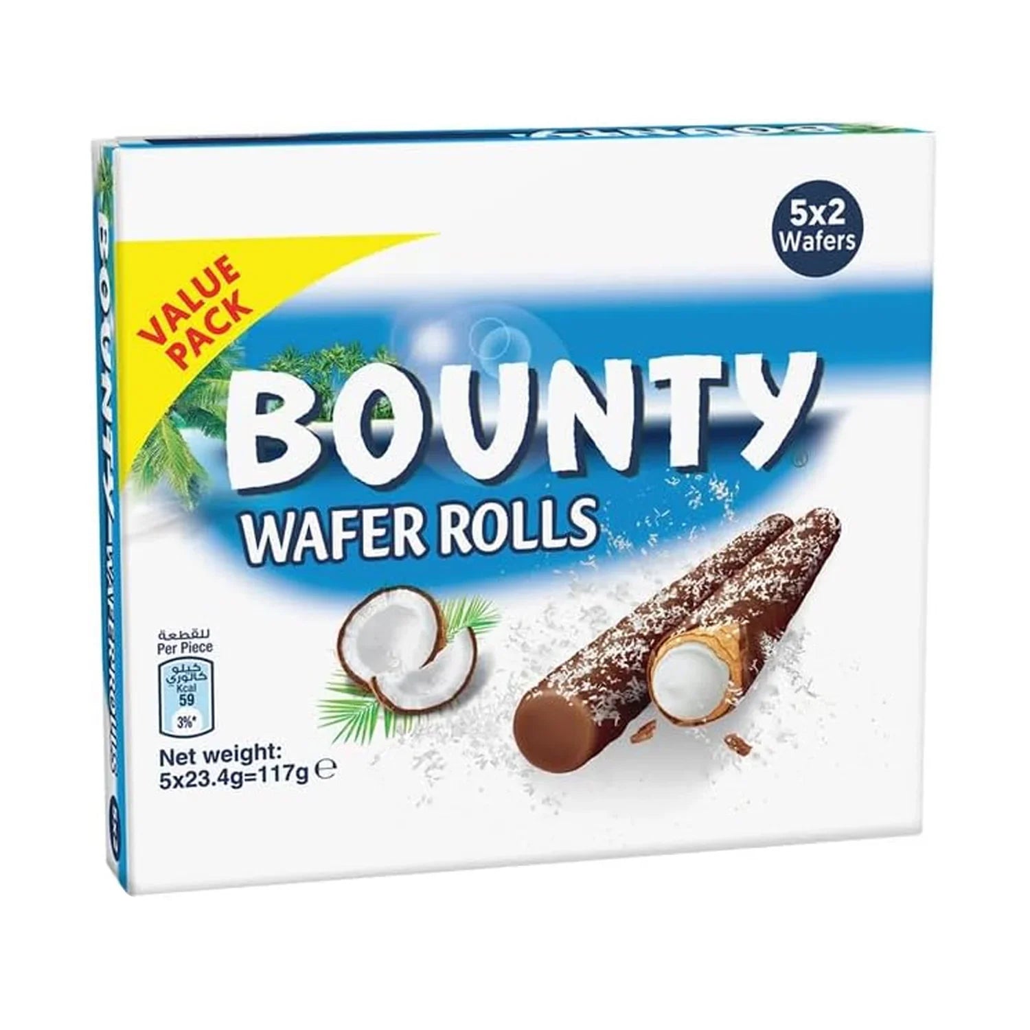 Bounty Coconut Wafer Rolls (Value Pack) 5 X 23.4g