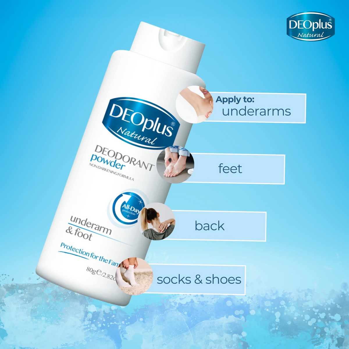 Deoplus Natural Tri-Active System Deodorant Powder - 40g