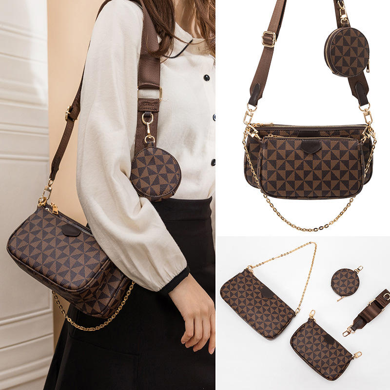 Korean Fashion Two Crossbody Bags With Purse 3 Pcs Set - RD261#
