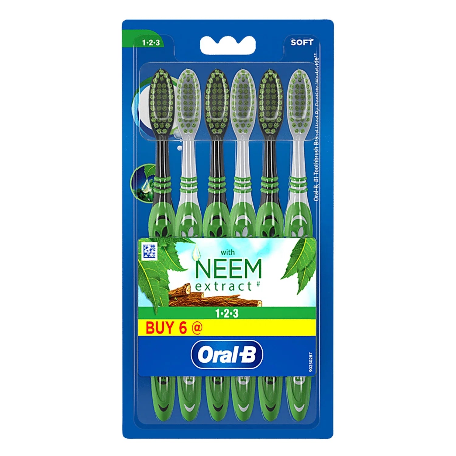 Oral B Toothbrush With Neem Extract - Soft (Pack Of 6)