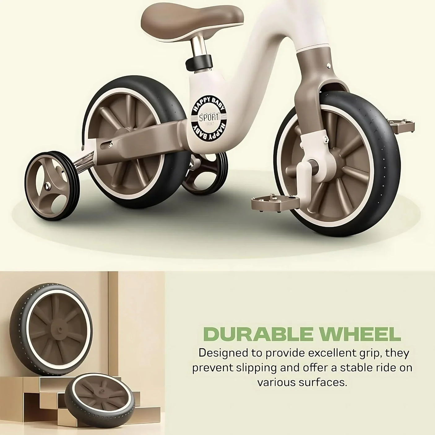 Kids Smart 3-in-1 Tricycle With Light & Music