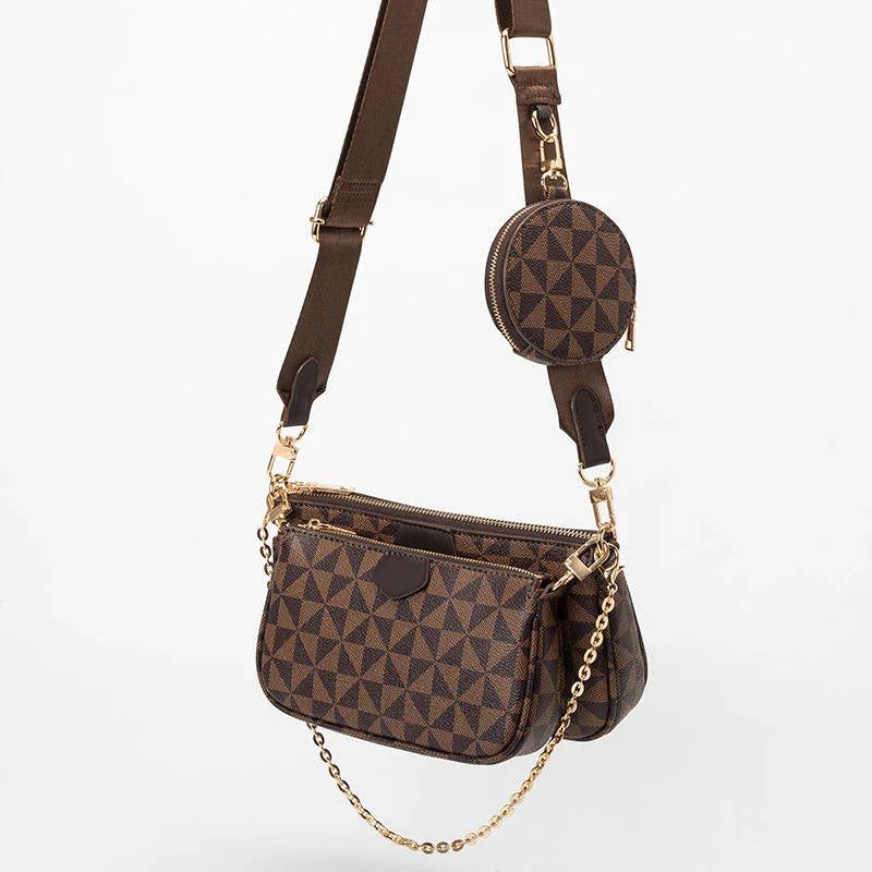 Korean Fashion Two Crossbody Bags With Purse 3 Pcs Set - RD261#