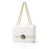 Women's Quilted Crossbody Bag with Gold Chain Strap - B102