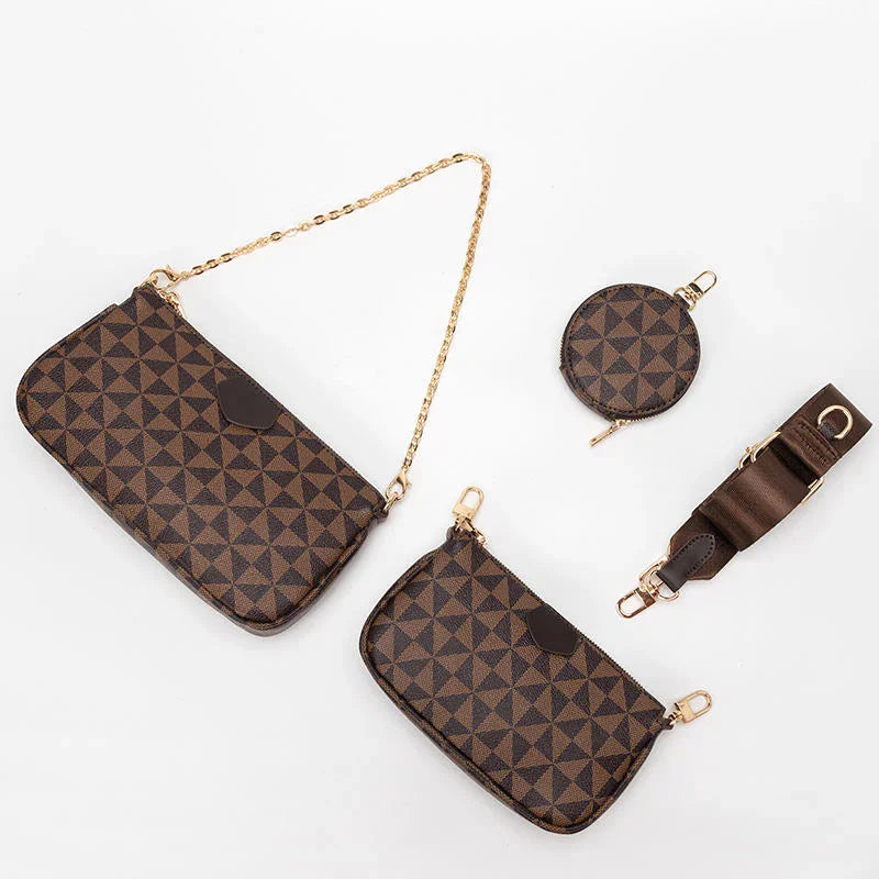 Korean Fashion Two Crossbody Bags With Purse 3 Pcs Set - RD261#