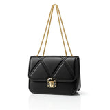 Women's Quilted Crossbody Bag with Gold Chain Strap - B102