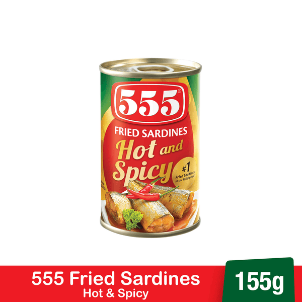 555 Fried Sardines Hot and Spicy 155gm - Pinoyhyper