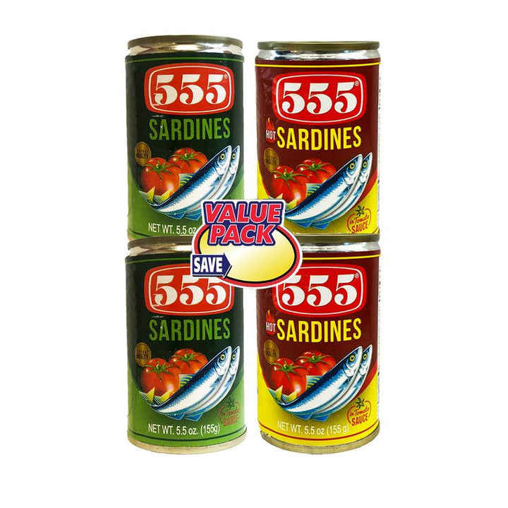 555 Sardines Tomato Sauce (Value Pack) - 4 × 155g - Pinoyhyper