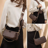 Korean Fashion Two Crossbody Bags With Purse 3 Pcs Set - RD261#
