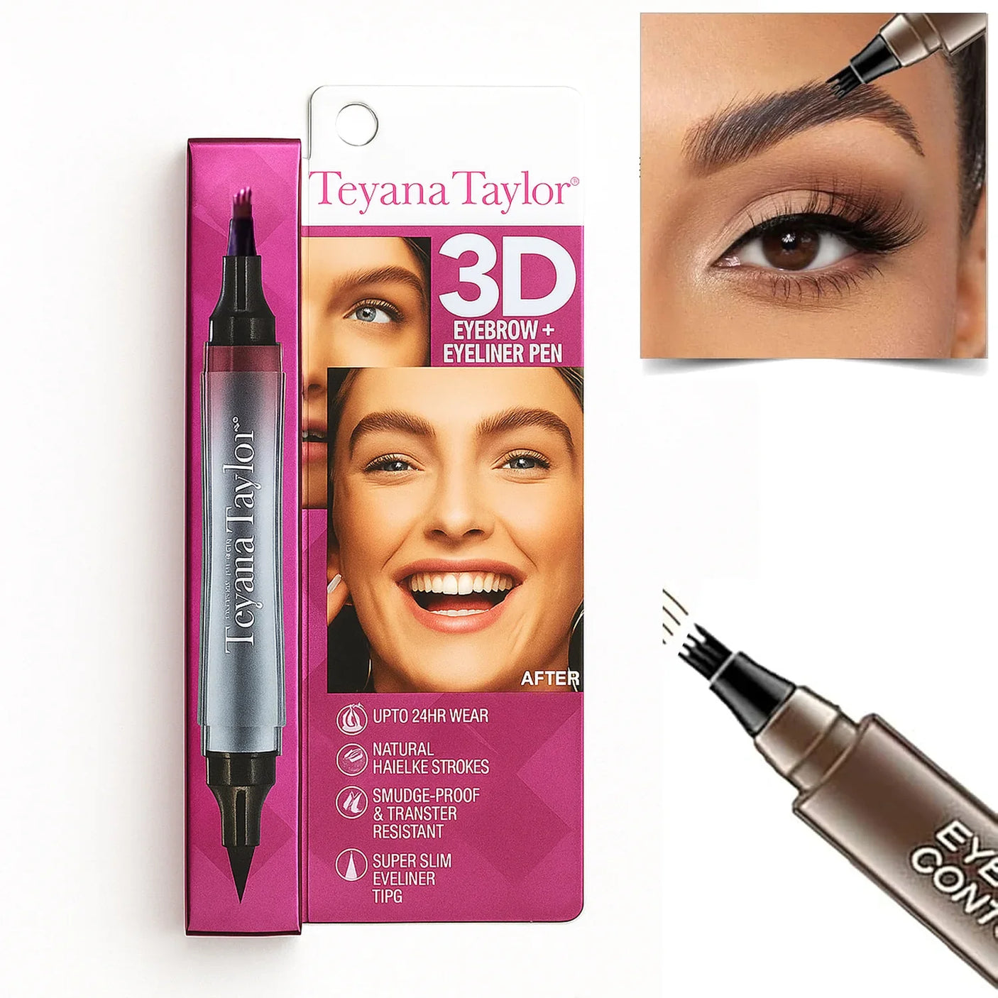 تيانا تايلور قلم تيانا تايلور 3D Eyebrow + Eyeliner Pen - 2 مل