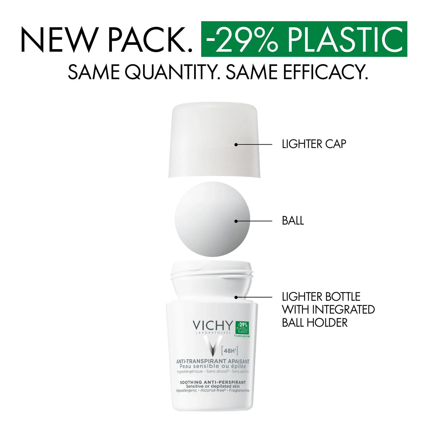 Vichy Laboratories Soothing 48H Deodorant Roll On - 50ml